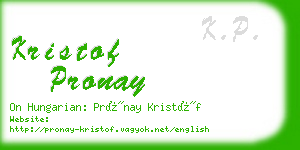 kristof pronay business card